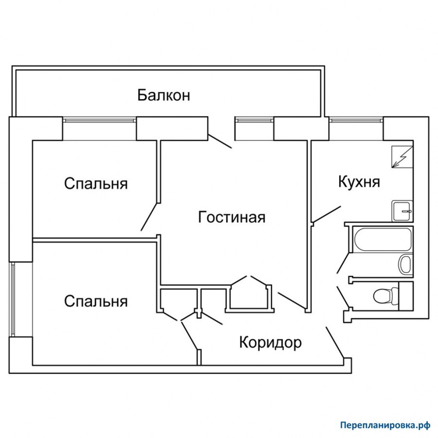 План квартиры чертеж 3-х комнатная
