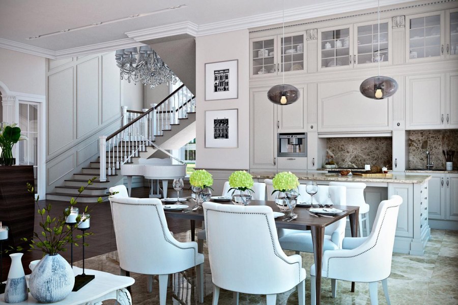 Кухня гостиная в стиле современной классики