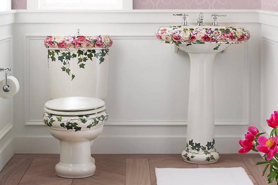 Раковина с пьедесталом 60.6 см kohler Peonies & Ivy k-14012-PS