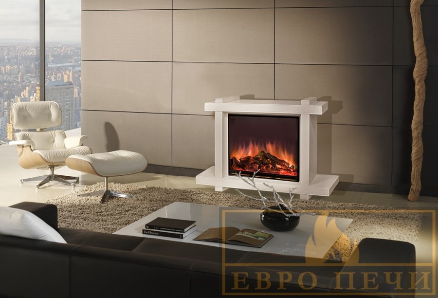 Камин Делюкс слоновая кость