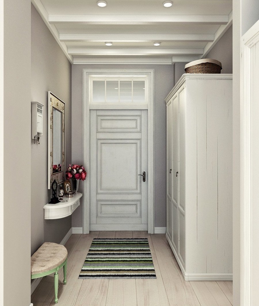 Интерьер квадратной прихожей