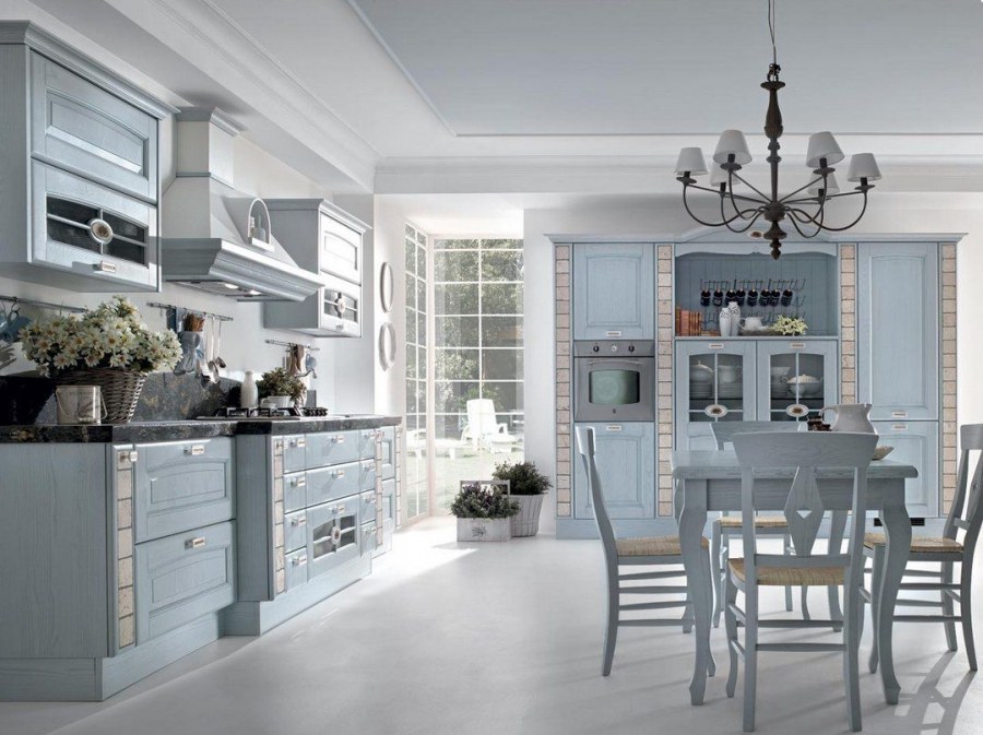 Кухня Кантри Прованс Неоклассика голубая
