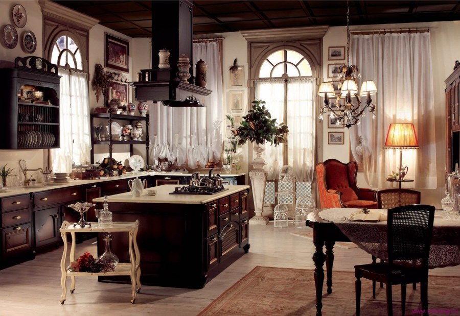 Интерьер кухни в стиле Прованс итальянский