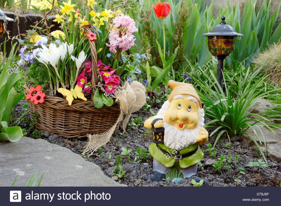 Клумбы с садовыми фигурками