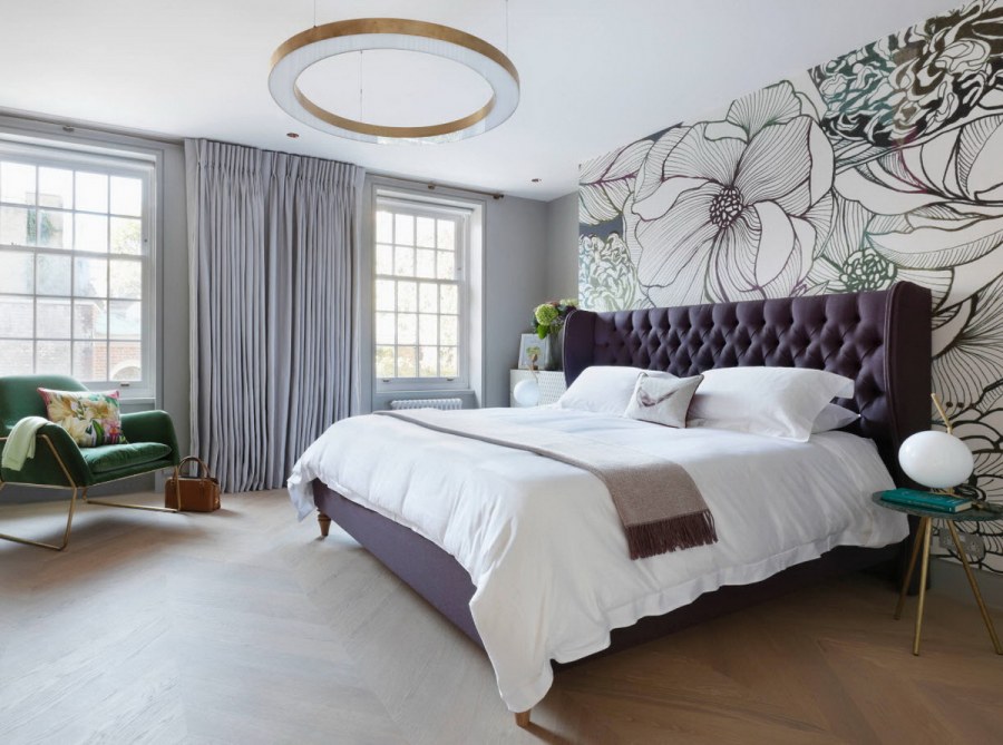 Акцентная стена в спальне