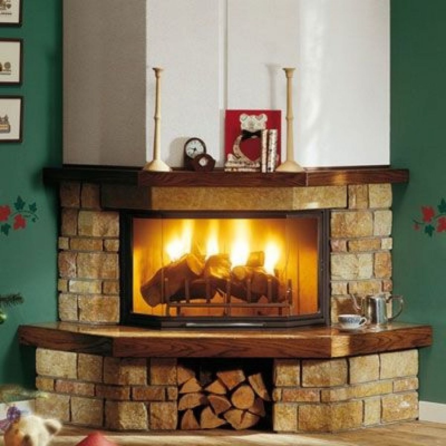 Отделка угловых каминов