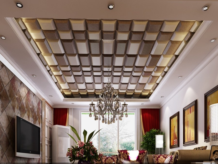 Декоративный потолок из панелей