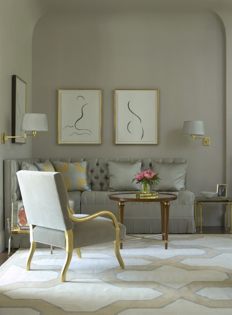 Серый с золотом в интерьере