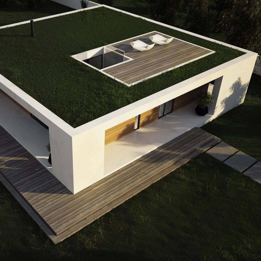 Дом с плоской крышей монолит 170 м