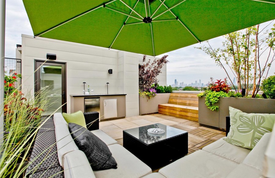 Интерьер террасы на крыше