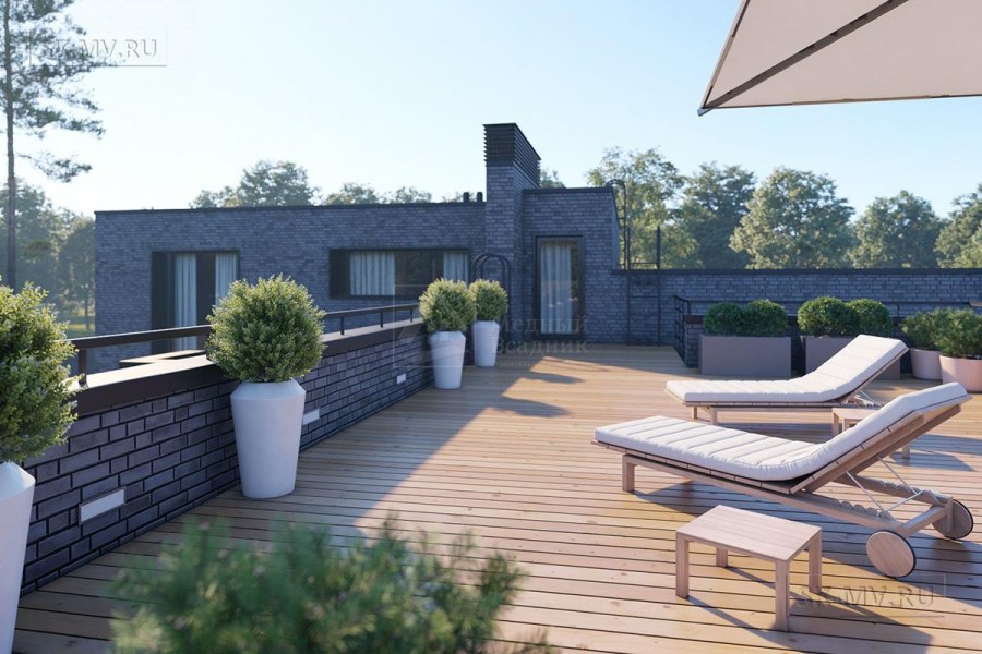 Дом с эксплуатируемой кровлей