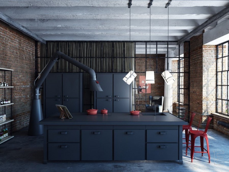 Кухня в стиле Индастриал лофт
