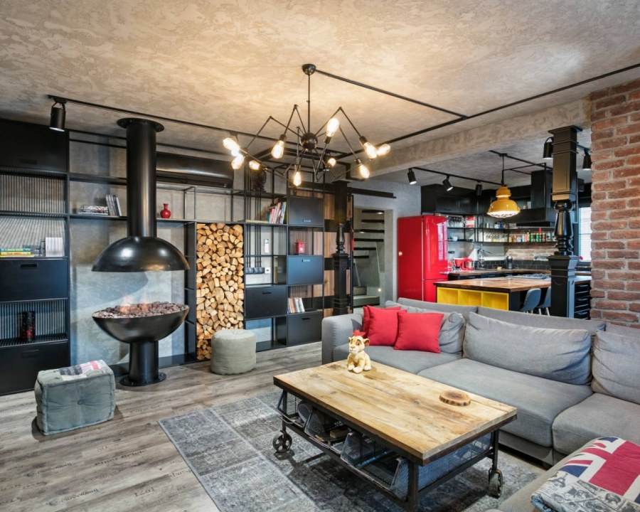 Гостиная в Индустриальном стиле
