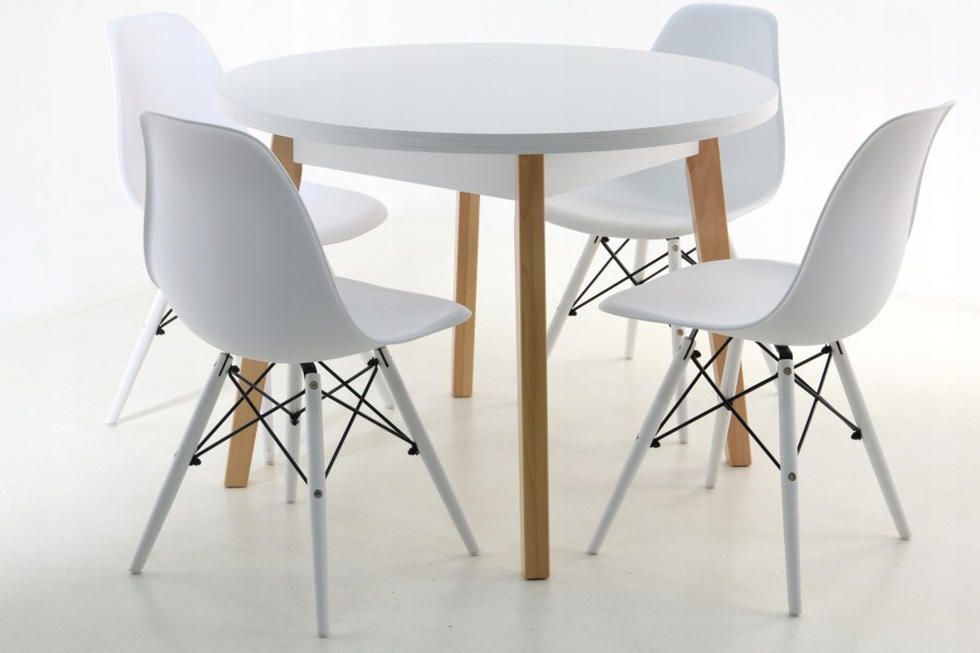 Круглый раздвижной стол в скандинавском стиле