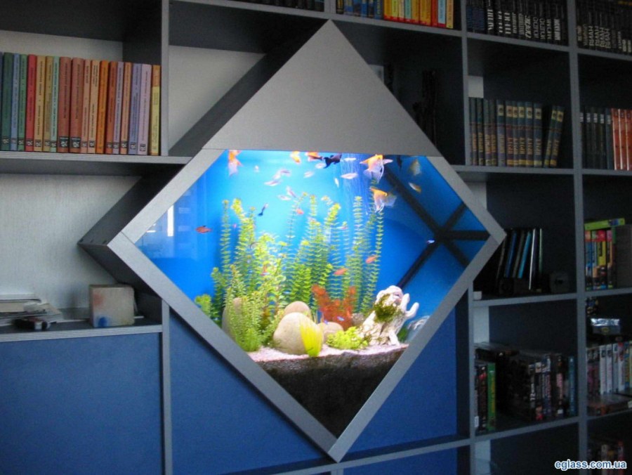 Аквариум встроенный в стену