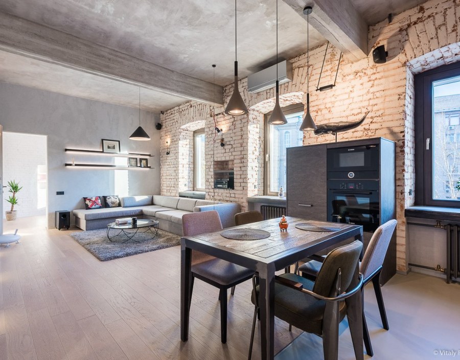 Кухня-гостиная 20 кв.м лофт