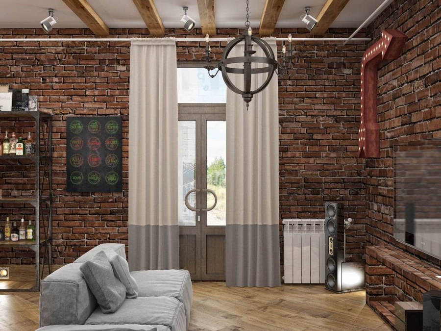 Интерьер лофт Индастриал радиатор