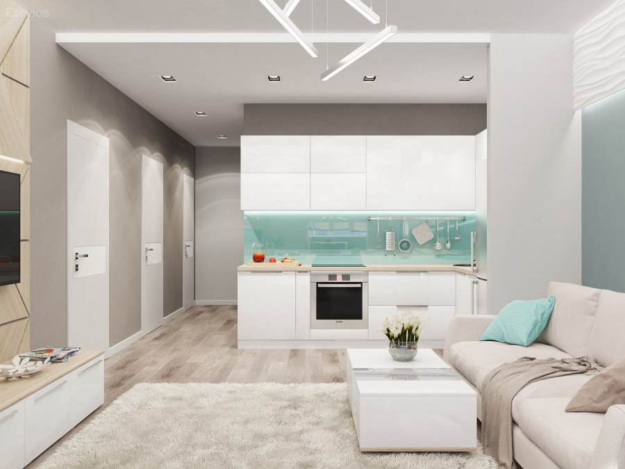 Современная спальня в светлых тонах