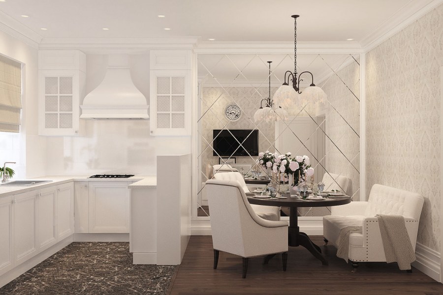 Квартира студия в светлых тонах