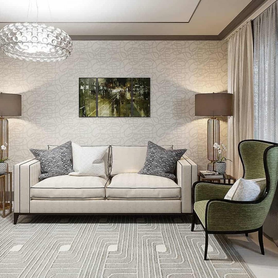 Гостиная в бежевом стиле акценты