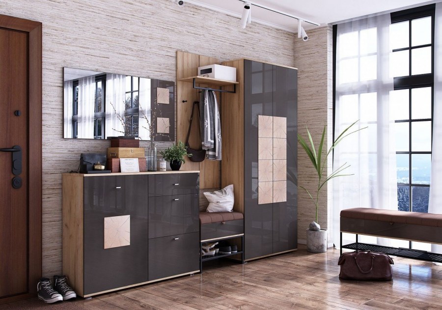 Прихожая Фиджи дуб золотой/антрацит