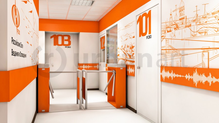 Брендирование стен офиса