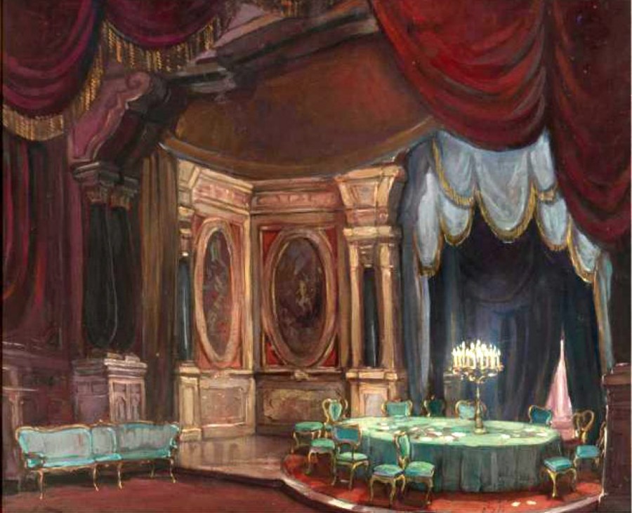 Театральная сцена с декорациями