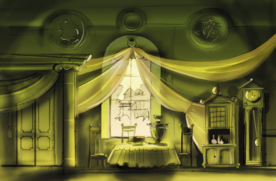 Эскиз декорации к спектаклю