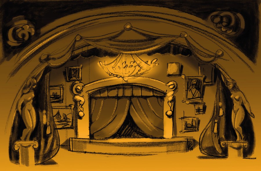 Эскиз декорации для спектакля Oriane 1935