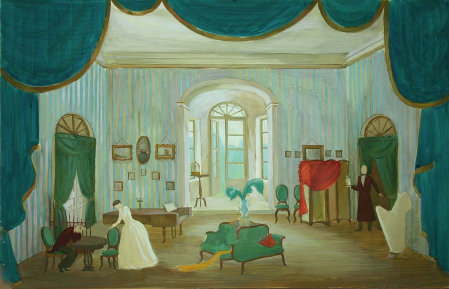 Эскиз декорации к спектаклю Евгений Онегин