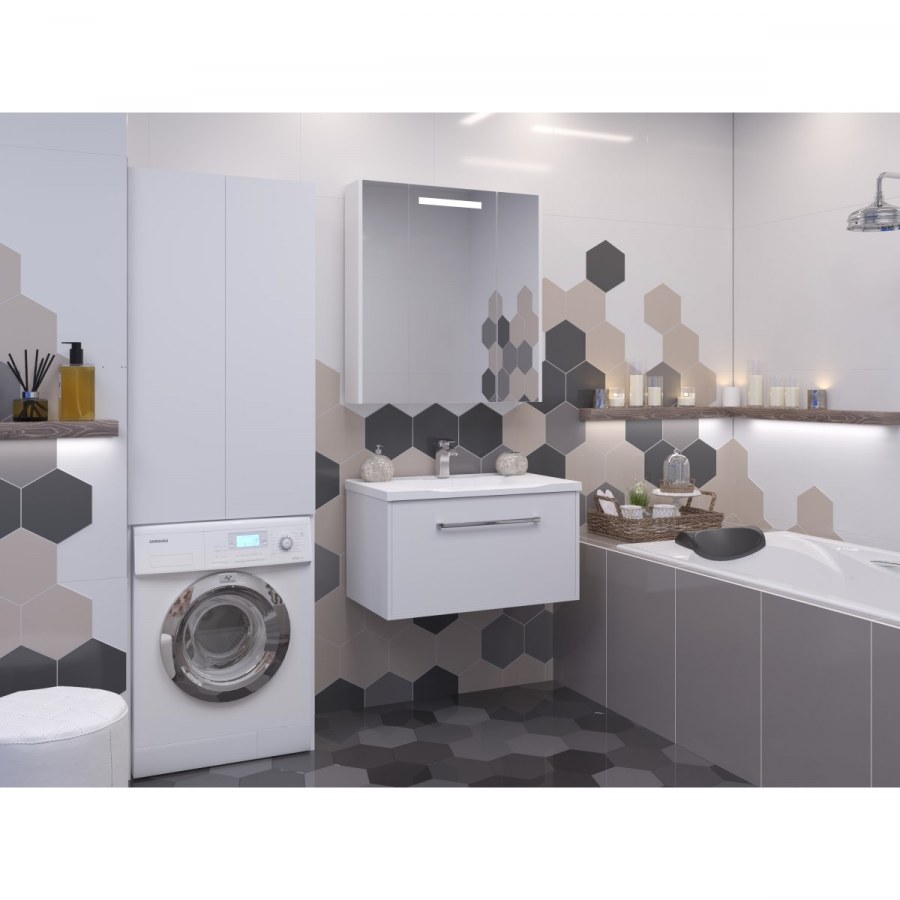 Шкаф напольный д/стиральной машины Ika уют 64см белый