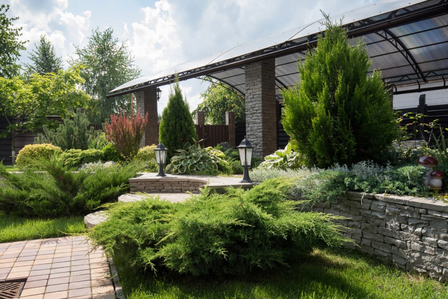 Миксбордер вдоль террасы