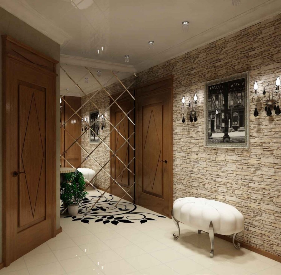 Декоративная плитка в прихожей