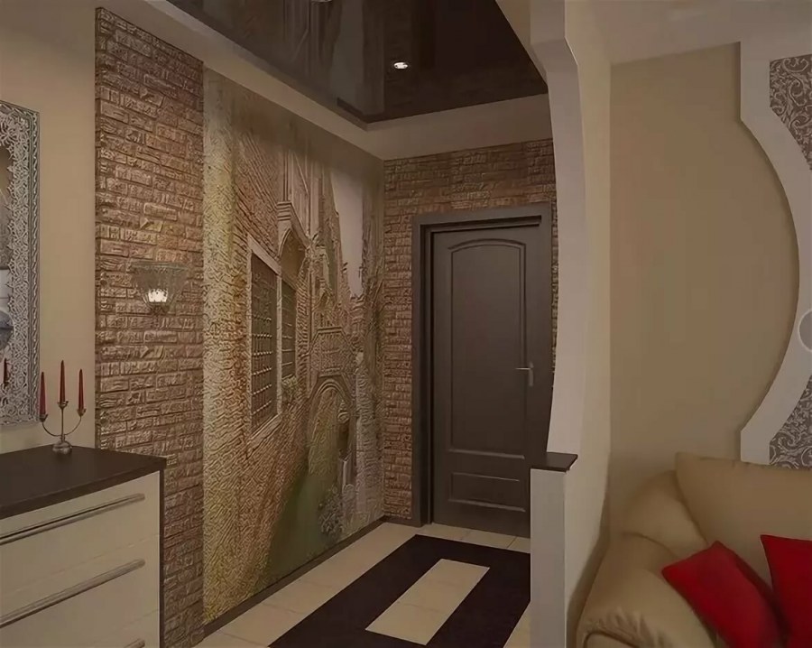 Камень в интерьере прихожей