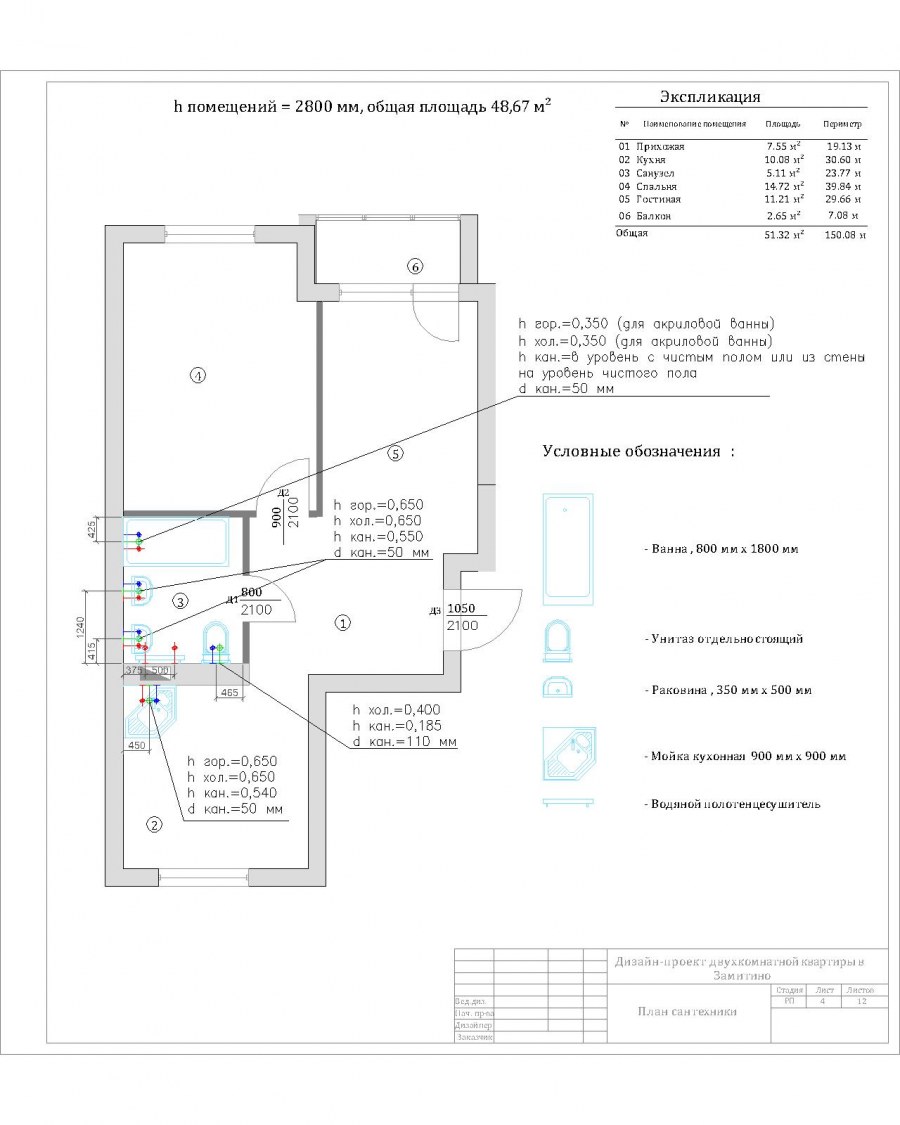 Проект сантехника проект квартиры
