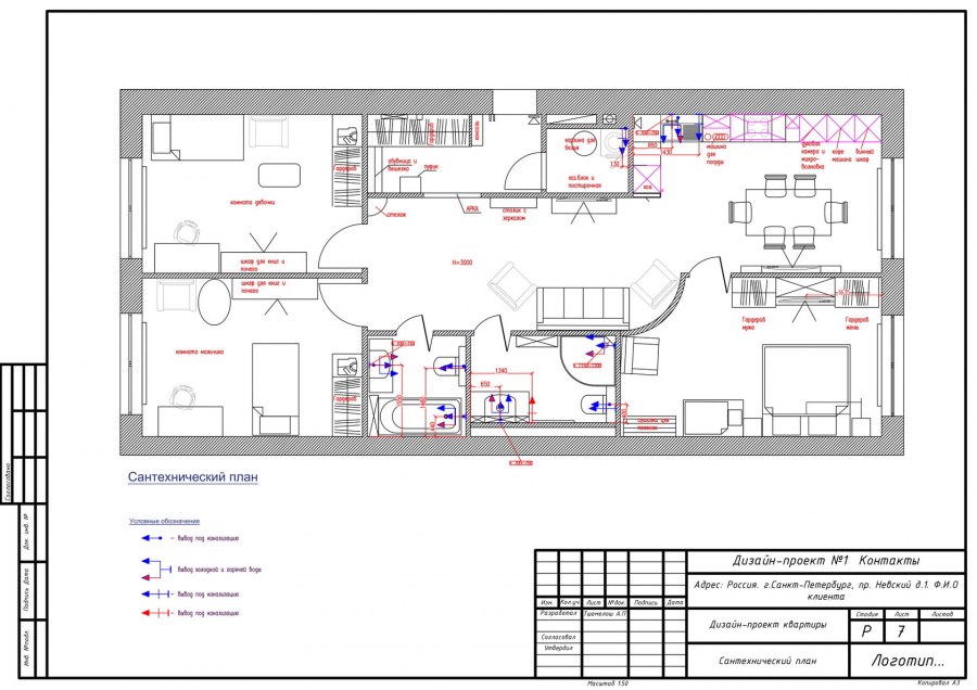 Привязка сантехники чертежи