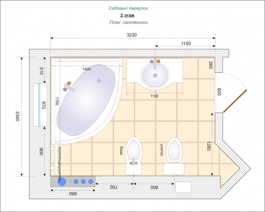 Схема сантехнических коммуникаций