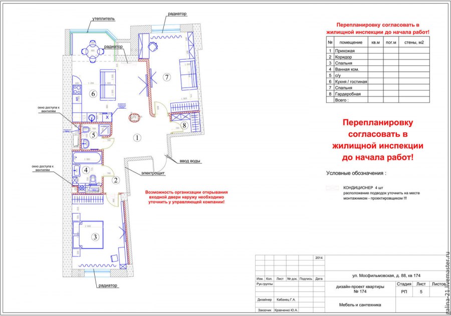План расположения сантехнического оборудования