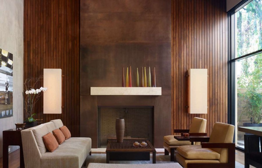 Гостиная современный стиль панели дерево