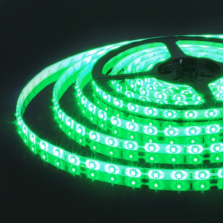 Светодиодная лента g-ip60-3528-12v 4.8w зеленый (5м)