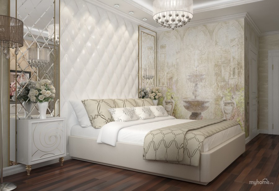 Фреска современная классика в спальню