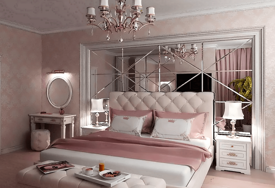 Зеркальное панно на стену в спальню