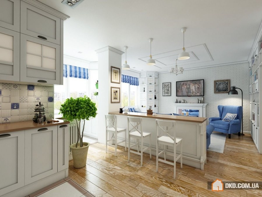 Кухня гостиная Прованс