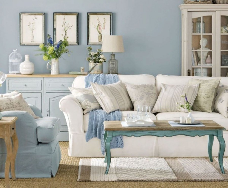 Цвета Прованса мебель интерьер