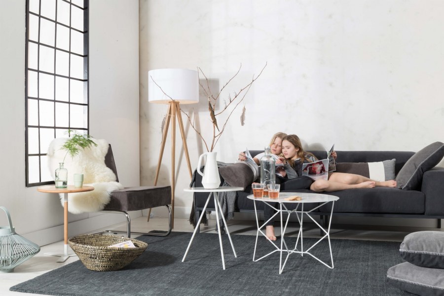 Лампа напольная Tripod Wood, белая