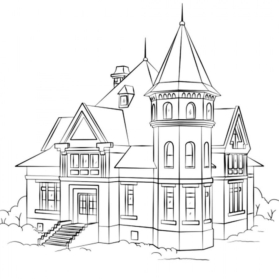 Дом, нарисованный карандашом