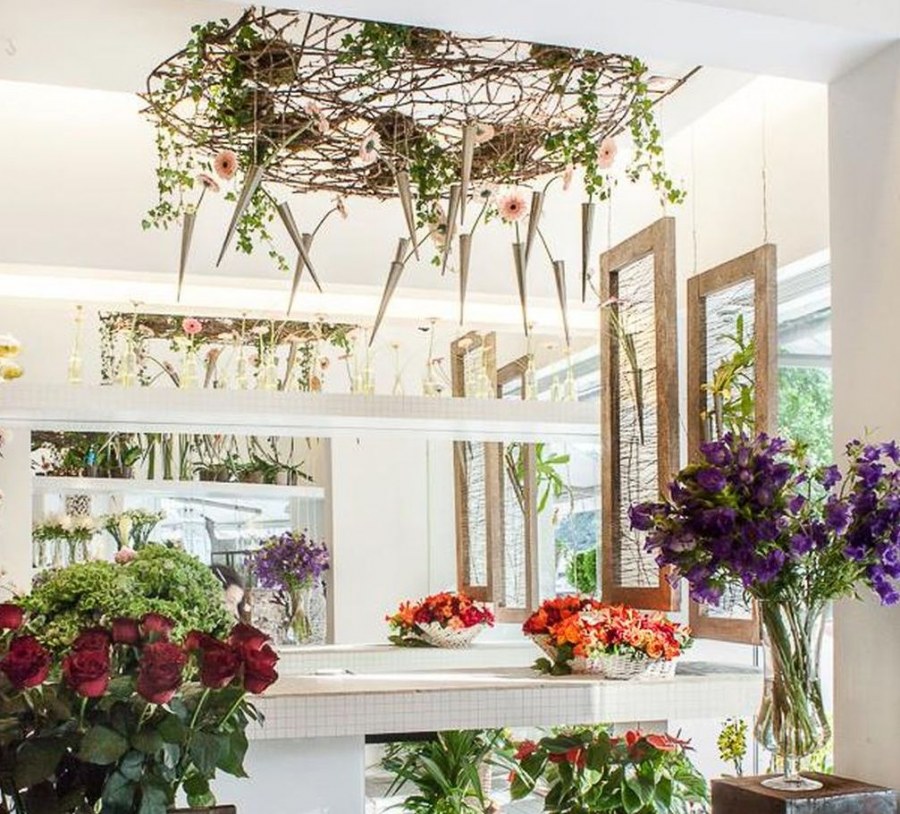 Растения в интерьере магазина