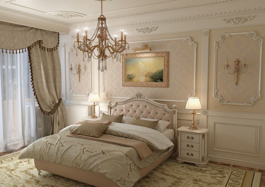 Классический интерьер спальни