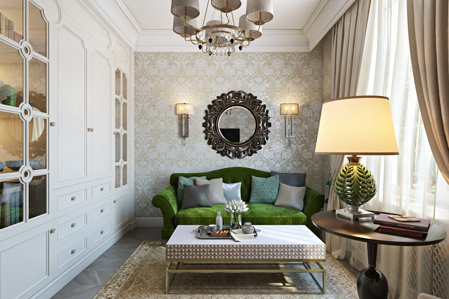 Маленькая спальня классика