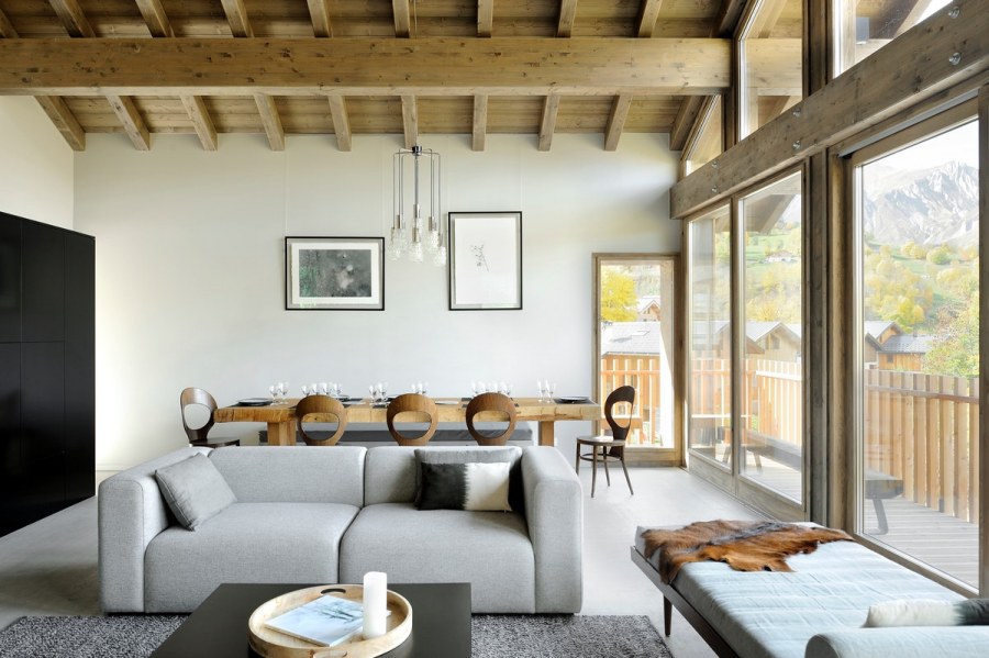 Гостиная с стиле Шале Минимализм